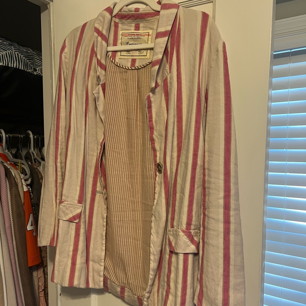 Anthropologie Linen Blazer
